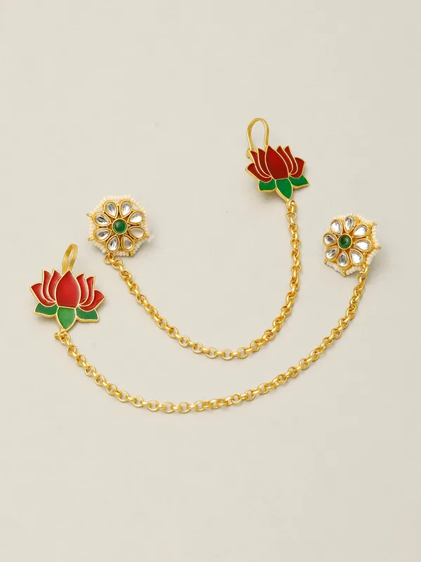 Kundan_Chain_Earrings_Green