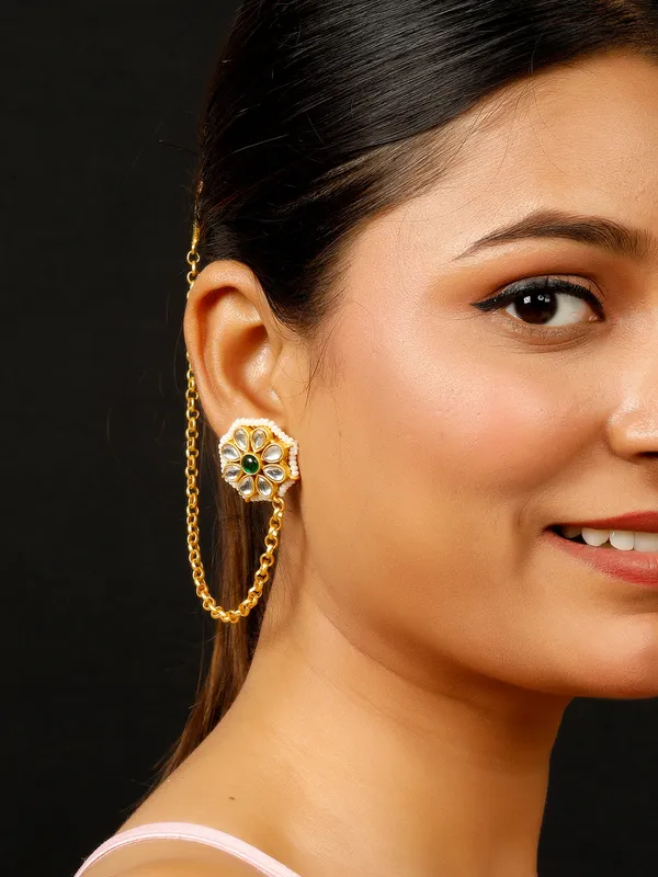 Kundan_Chain_Earrings_Green