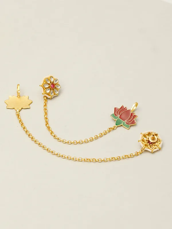 Kundan_Chain_Earrings_Red