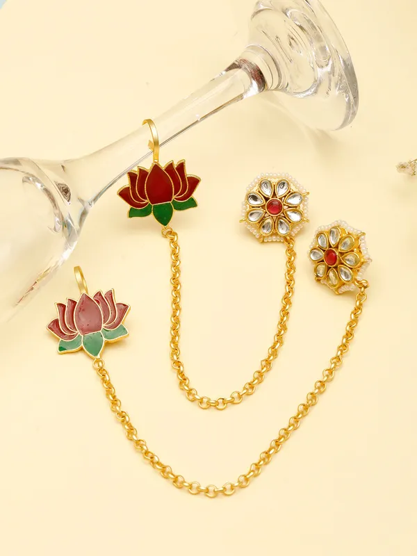 Kundan_Chain_Earrings_Red