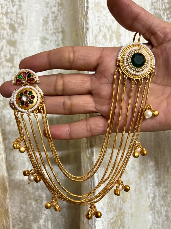 Kundan_And_Crystal_Statement_Kan_Chain_Earring