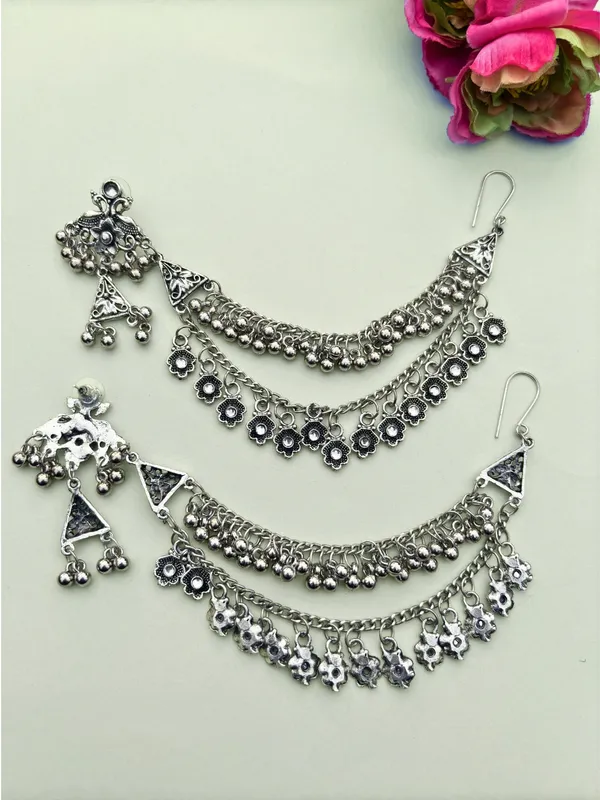Oxidised_Contemporary_Kaan_Chain_Earrings