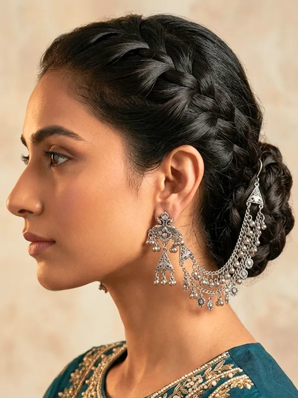 Oxidised_Contemporary_Kaan_Chain_Earrings