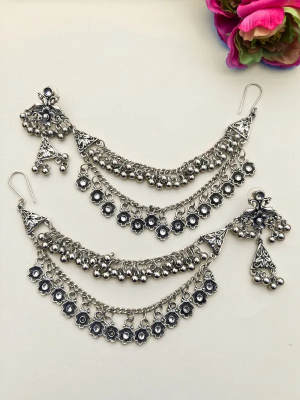 Oxidised_Contemporary_Kaan_Chain_Earrings