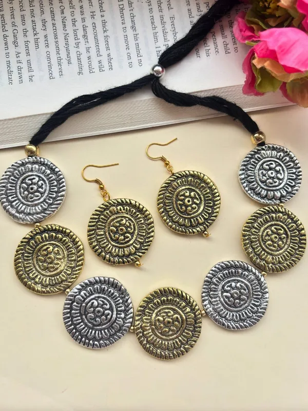 Oxidised_Statement_Coin_Jewellery_Set