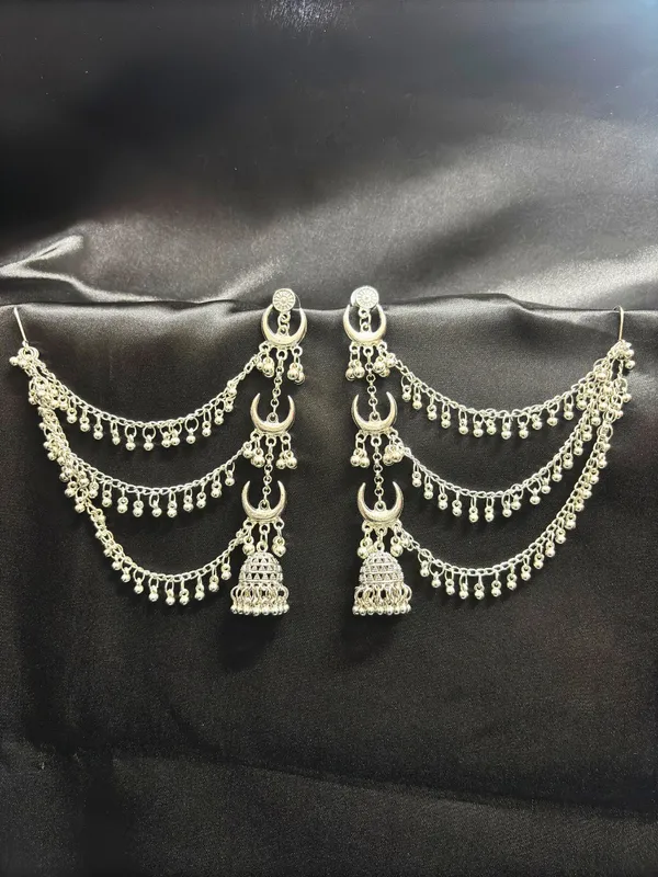 Oxidised_Statement_Kan_Chain_Earrings