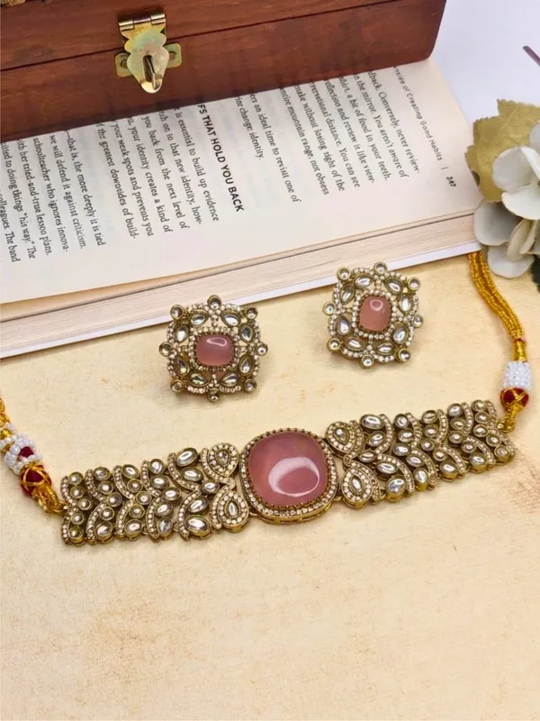 Pink_Kundan-Studded_Cubic_Zirconia_Golden_Necklace_Set