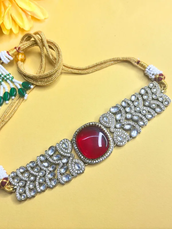 Red_Kundan-Studded_Cubic_Zirconia_Golden_Necklace_Set