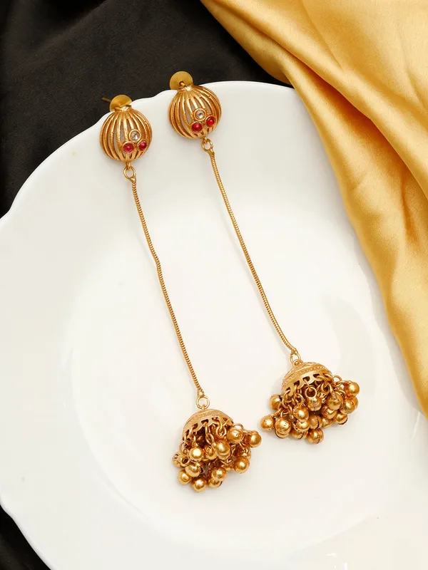 Rose_Gold-Plated_Stones_Studded_&_Beaded_Dome-Shaped_Jhumkas