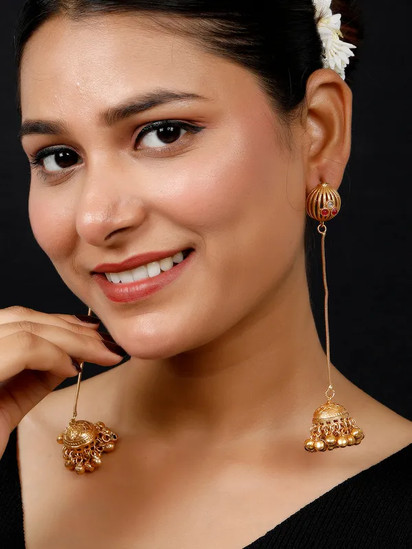 Rose_Gold-Plated_Stones_Studded_&_Beaded_Dome-Shaped_Jhumkas