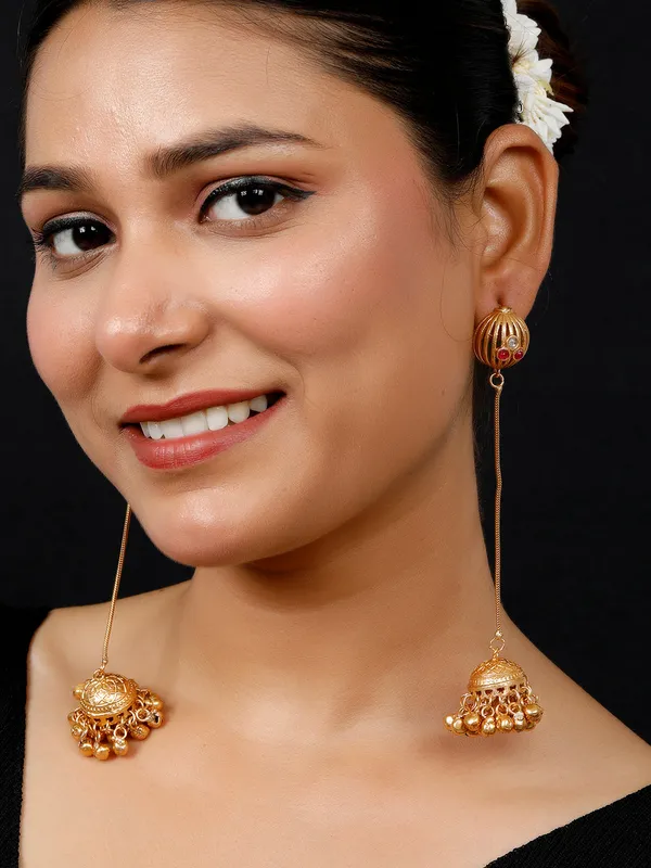 Rose_Gold-Plated_Stones_Studded_&_Beaded_Dome-Shaped_Jhumkas
