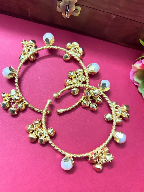 Set_Of_2_18K_Gold_Toned_Pearl_Adjustable_Ghungroo_Traditional_Bangles