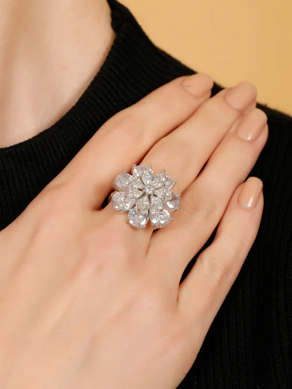 Silver_Plated_Ad-Studded_Contemporary_Adjustable_Finger_Ring