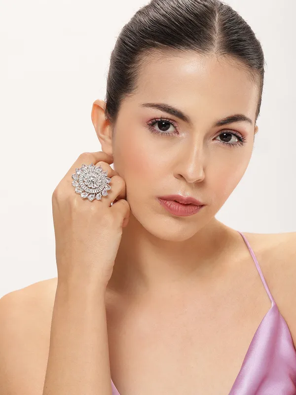 Silver_Plated_Ad-Studded_Contemporary_Solitaire_Adjustable_Finger_Ring
