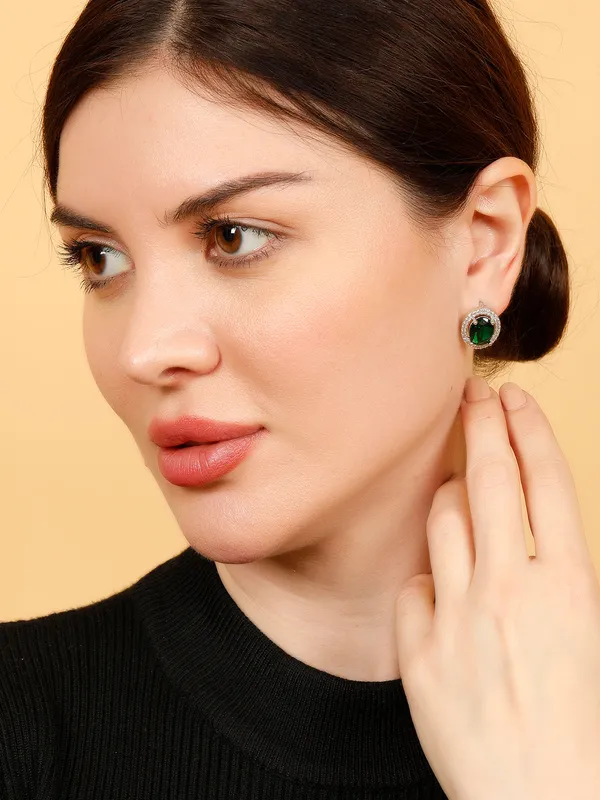 Silver-Plated_Contemporary_Ad_Studded_Stud_Earrings