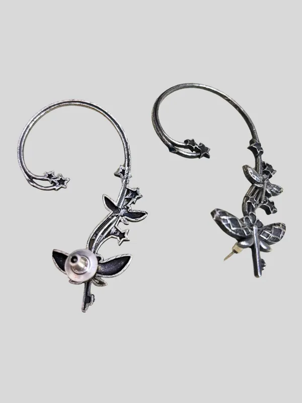 Silver_Plated_Butterfly_Contemporary_Ear_Cuff_Earrings