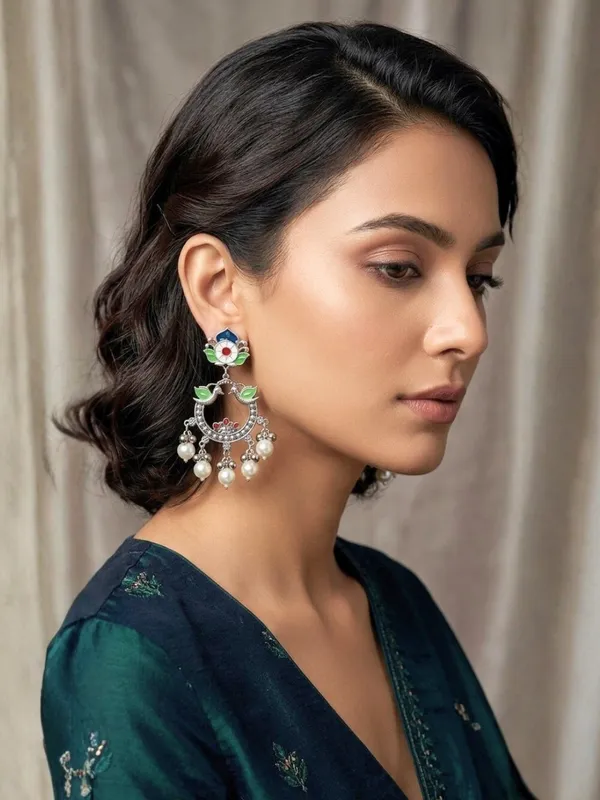 Silver-Plated_Contemporary_Drop_Earrings