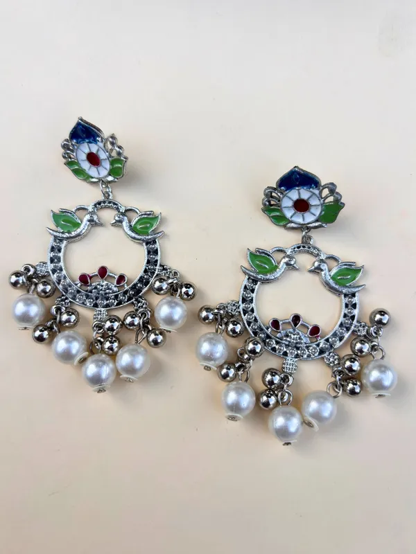 Silver-Plated_Contemporary_Drop_Earrings