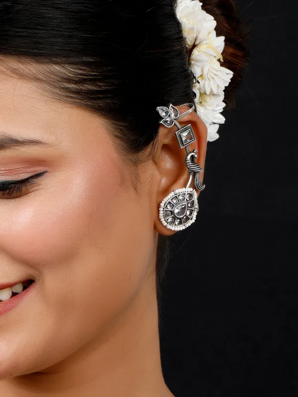 Silver_Plated_Contemporary_Ear_Cuff_Earrings