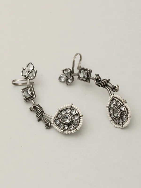 Silver_Plated_Contemporary_Ear_Cuff_Earrings