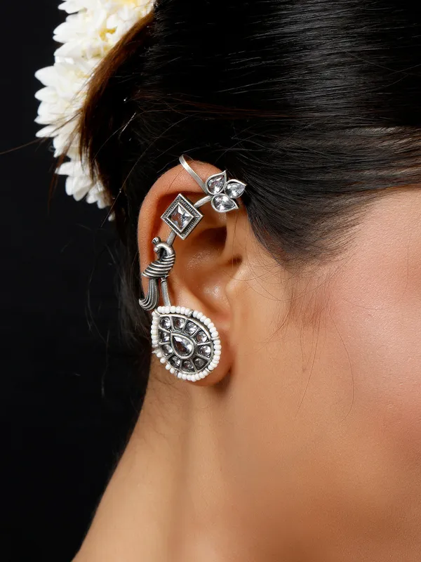 Silver_Plated_Contemporary_Ear_Cuff_Earrings
