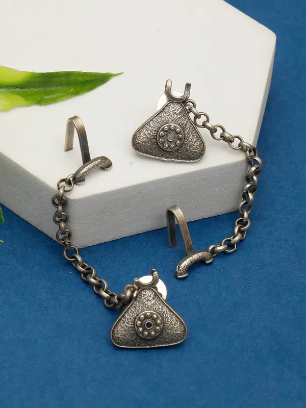 German_Silver_Contemporary_Ear_Cuff_Earrings
