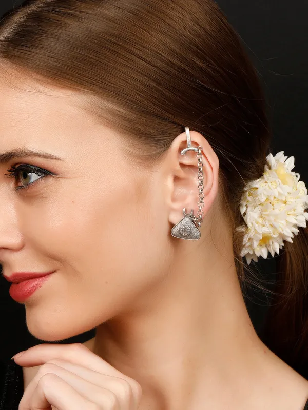 German_Silver_Contemporary_Ear_Cuff_Earrings