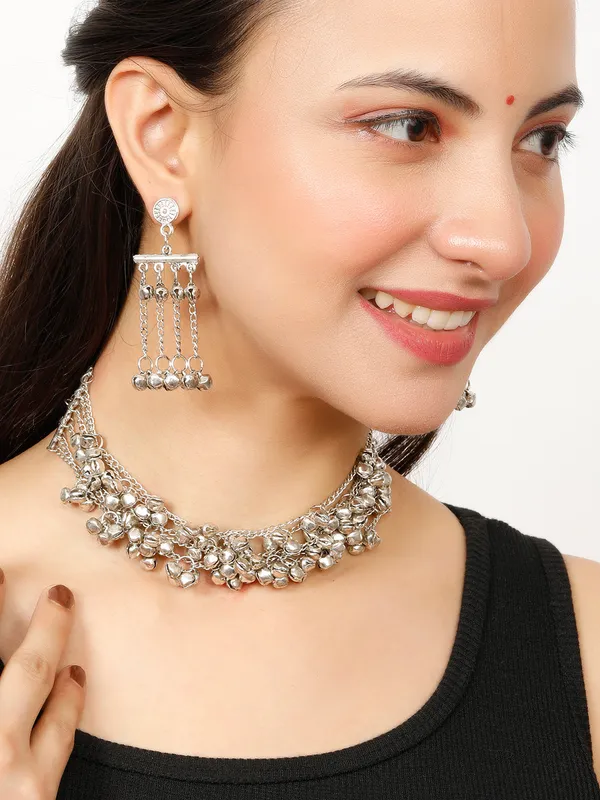 Silver-_Plated_Oxidised_Ghungroo_Jewellery_Set