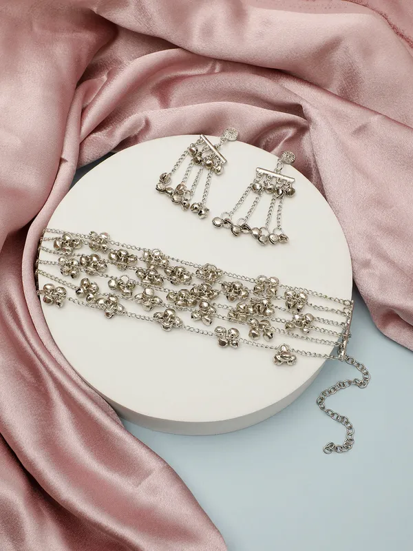 Silver-_Plated_Oxidised_Ghungroo_Jewellery_Set