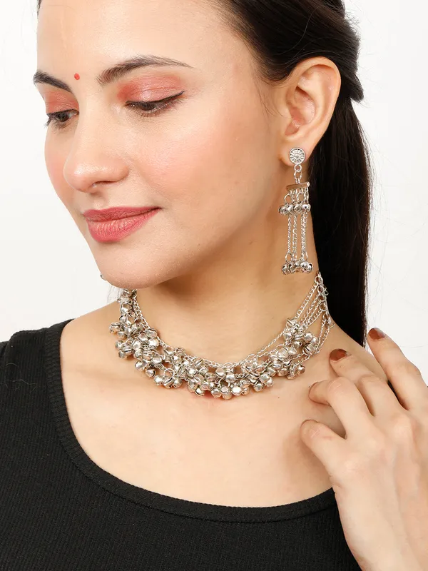 Silver-_Plated_Oxidised_Ghungroo_Jewellery_Set
