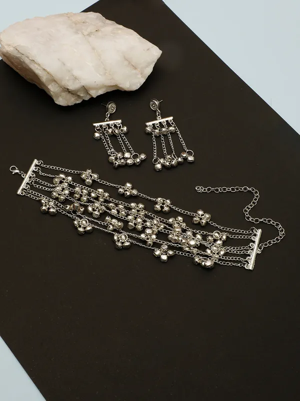 Silver-_Plated_Oxidised_Ghungroo_Jewellery_Set