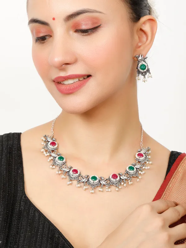 Silver-Plated_Oxidised_Jewellery_Set