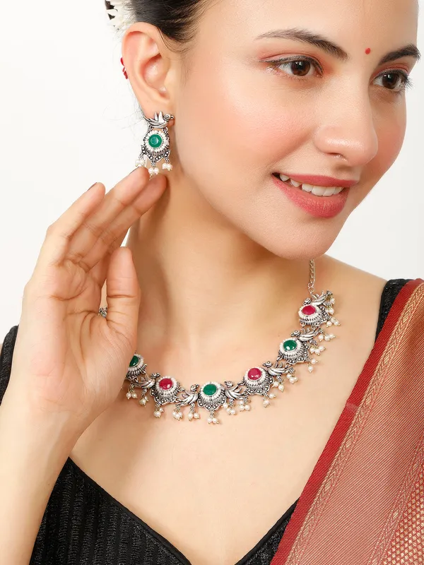 Silver-Plated_Oxidised_Jewellery_Set