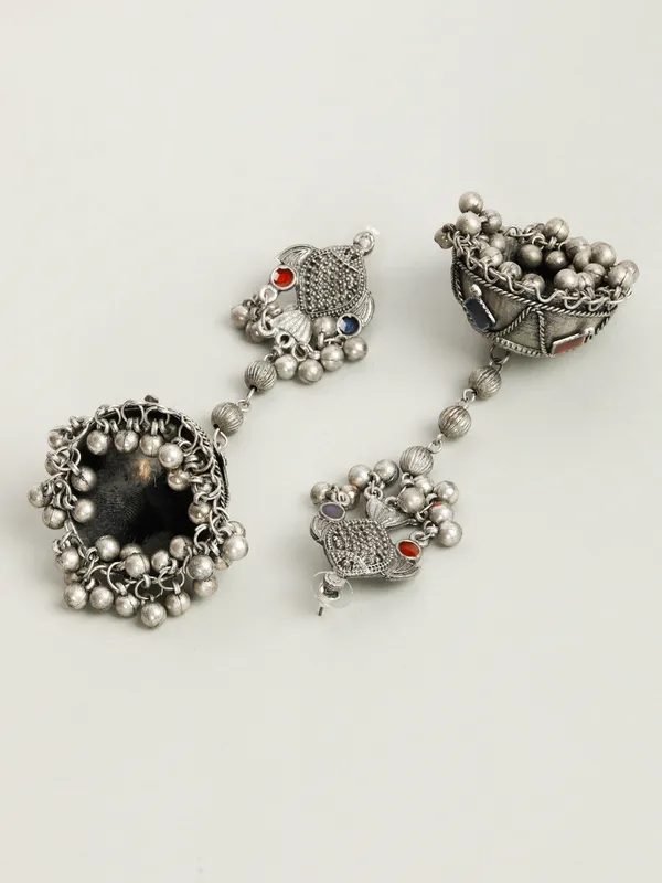 Silver-Plated_Stone_Studded_Dome_Shaped_Jhumkas
