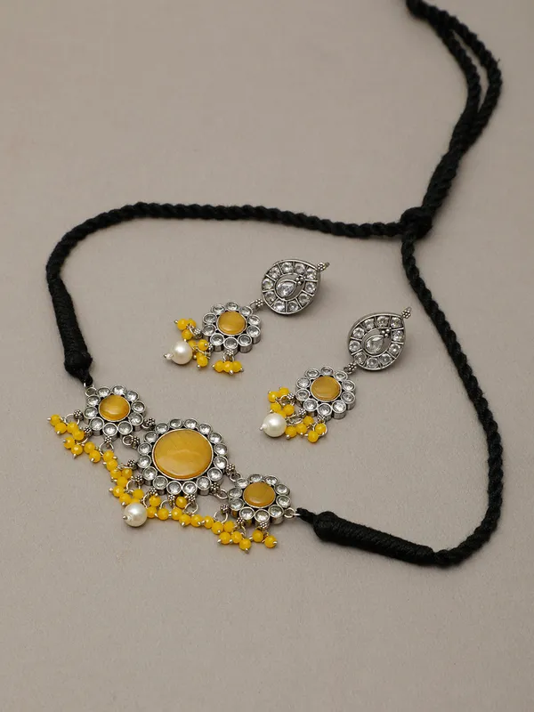 Silver-Plated_Yellow_Oxidised_Jewellery_Set