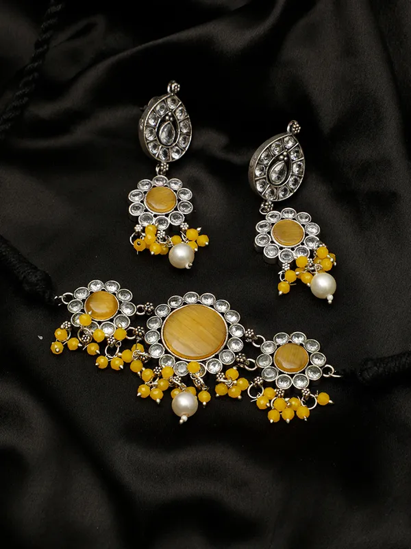 Silver-Plated_Yellow_Oxidised_Jewellery_Set