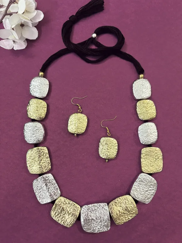 Vintage_Oxidized_Fashion_Necklace_Earring_Jewelry_Set