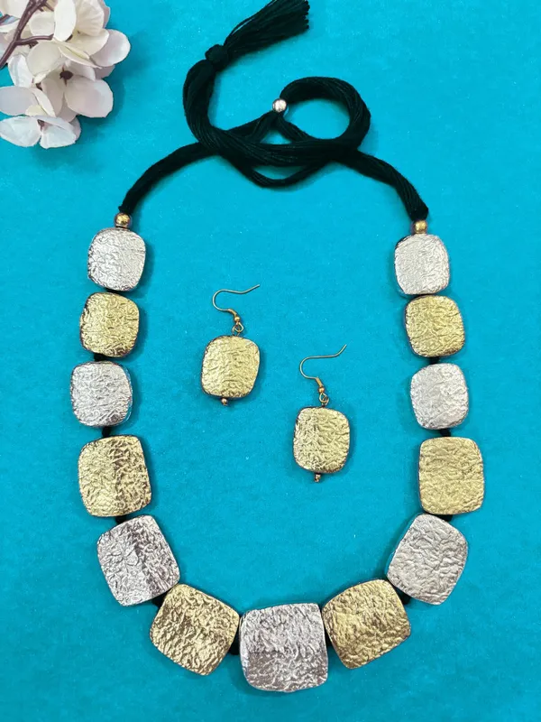Vintage_Oxidized_Fashion_Necklace_Earring_Jewelry_Set