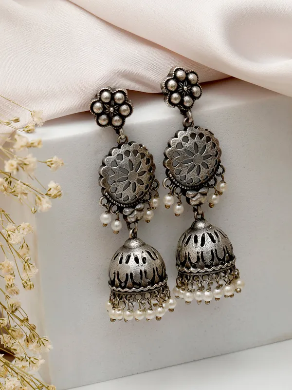 Women_Oxidized_Silver_Traditional_Contemporary_Jhumkas_Earring