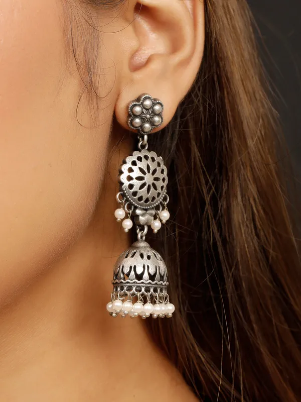 Women_Oxidized_Silver_Traditional_Contemporary_Jhumkas_Earring