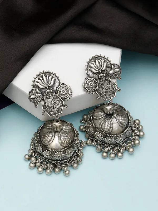 Women_Oxidized_Silver_Plated_Traditional_Contemporary_Jhumkas_Earring
