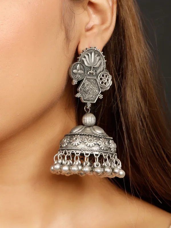 Women_Oxidized_Silver_Plated_Traditional_Contemporary_Jhumkas_Earring