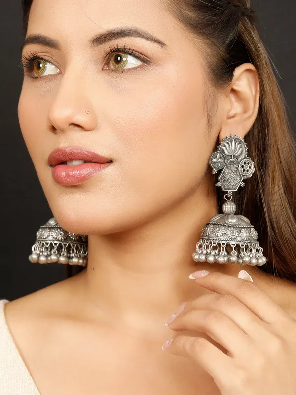 Women_Oxidized_Silver_Plated_Traditional_Contemporary_Jhumkas_Earring
