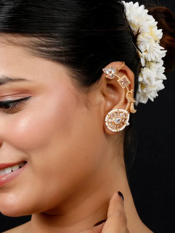 Gold_Plated_Contemporary_Ear_Cuff_Earrings