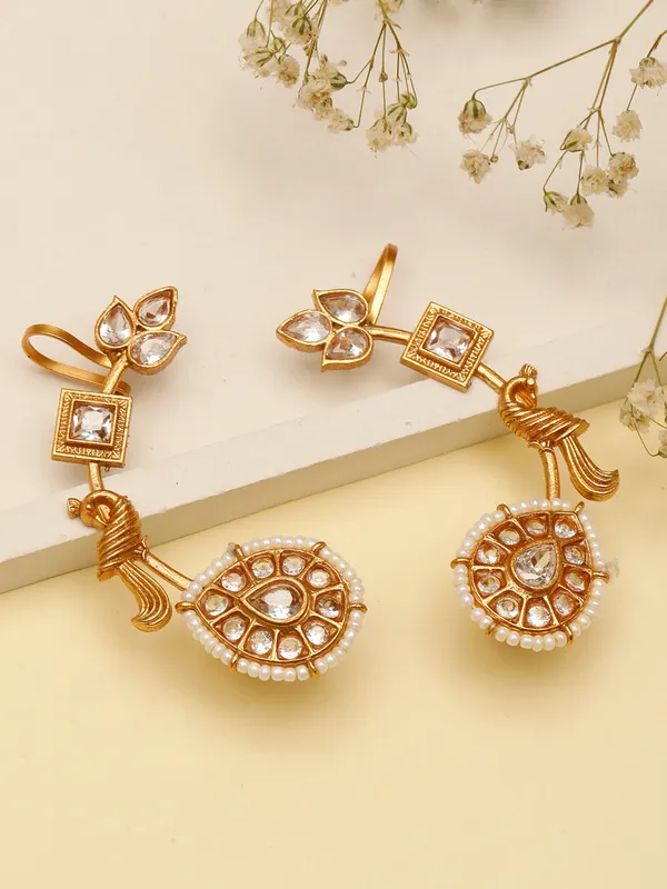 Gold_Plated_Contemporary_Ear_Cuff_Earrings