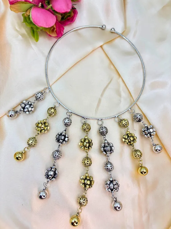 Women_Oxidised_Silver-Plated_Boho_Fringe_Choker_Necklace