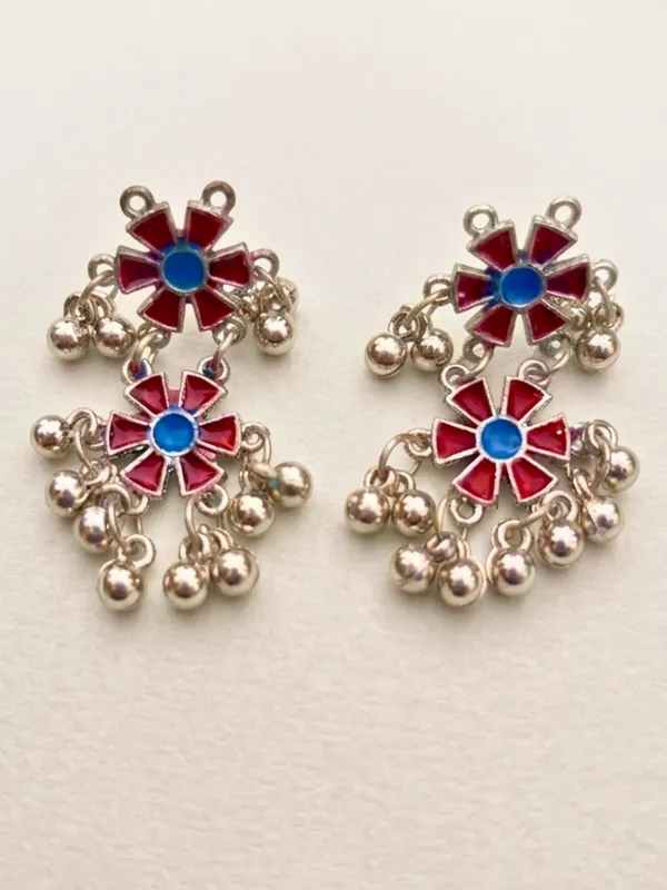 Women_Oxidised_Silver-Plated_Red_Floral_Statement_Necklace_&_Earrings_Set