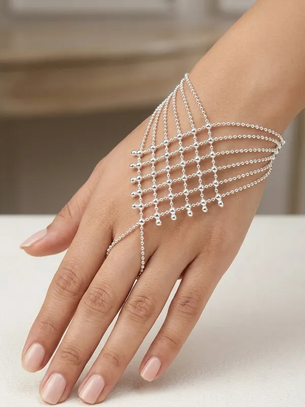 Women_Silver-Plated_Handcrafted_Hathphool_Wraparound_Bracelet_Set
