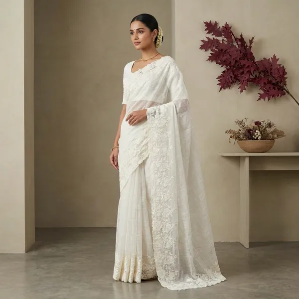 White_Net_Floral_Embroidered_Lace_Fabric_For_Women
