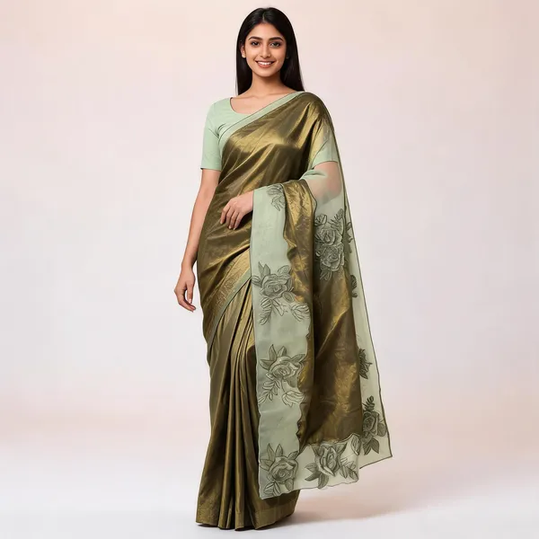 Olive_Green_Fendi_Silk_Floral_Embroidered_Dupatta_For_Women
